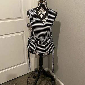 J.Crew Striped Peplum top NWT